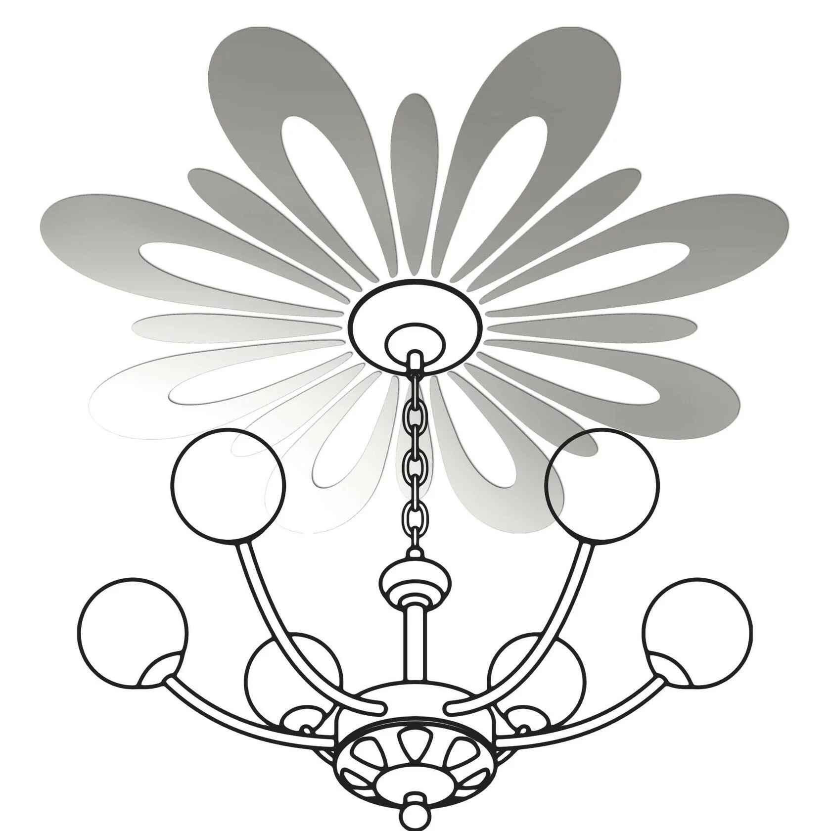 romashka_3 Дзеркальний декор для стелі "Ромашка"